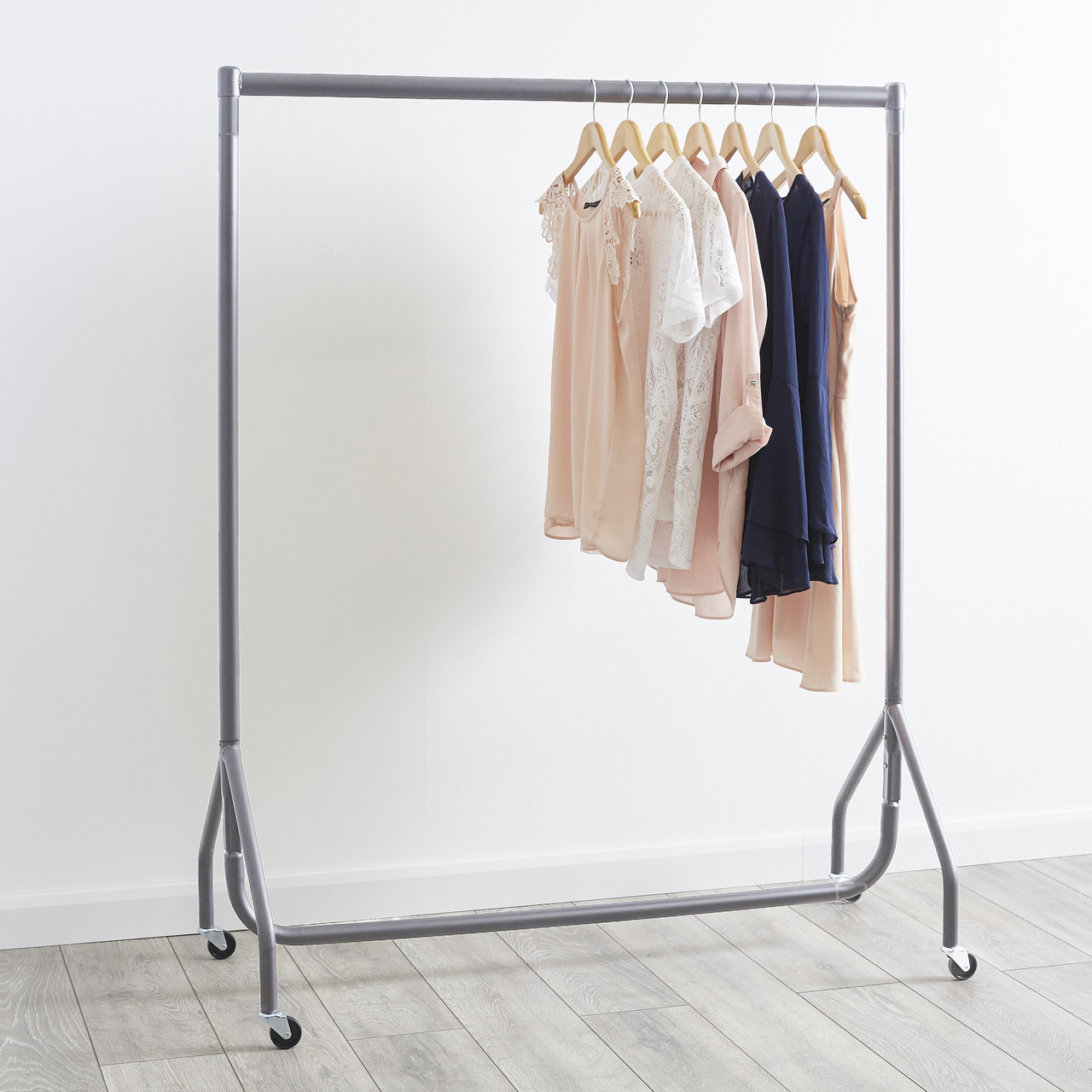 Silver Heavy-Duty Clothes Rail Choice of ft to ft widths