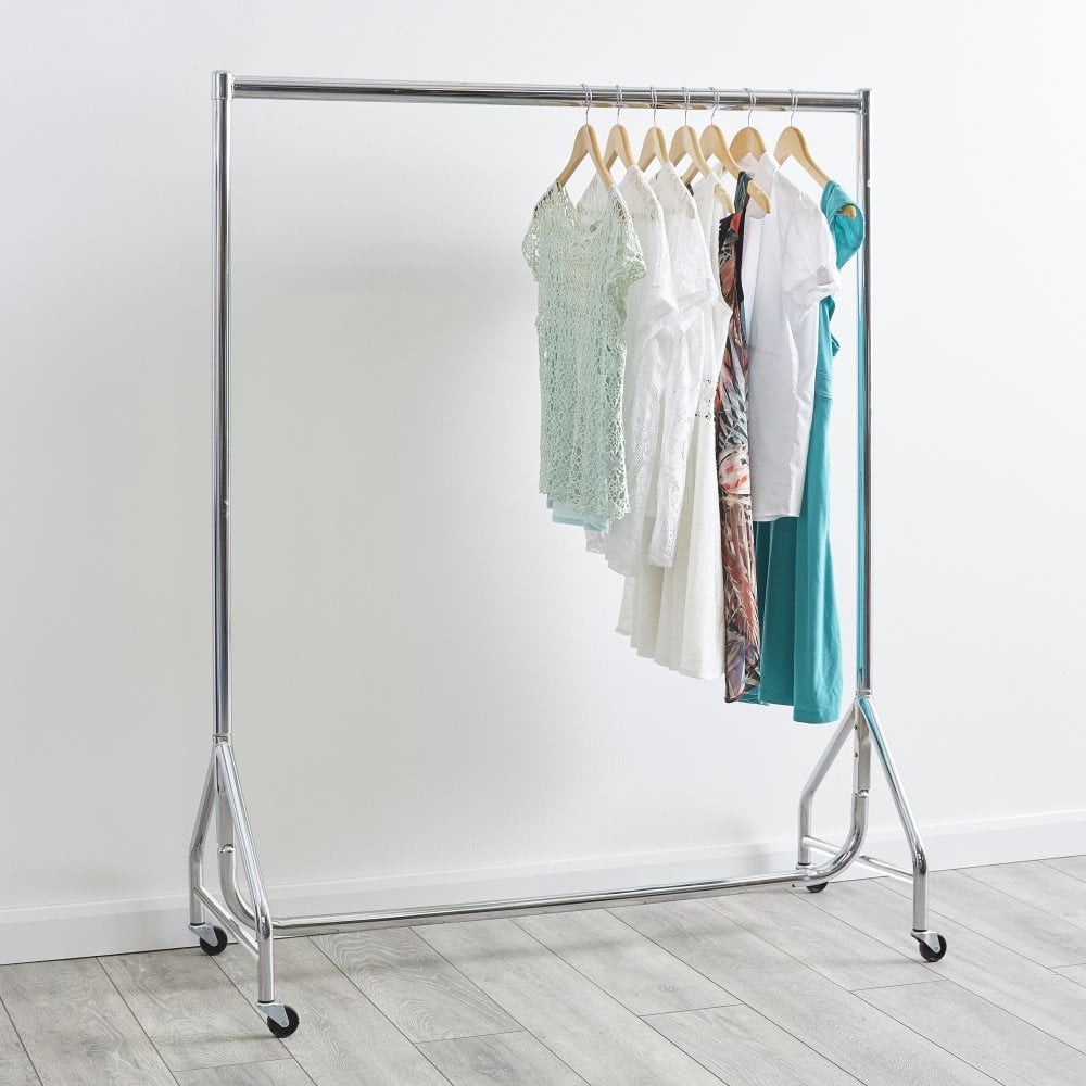 Reinforced Chrome Heavy-Duty Clothes Rail Choice of ft to ft
