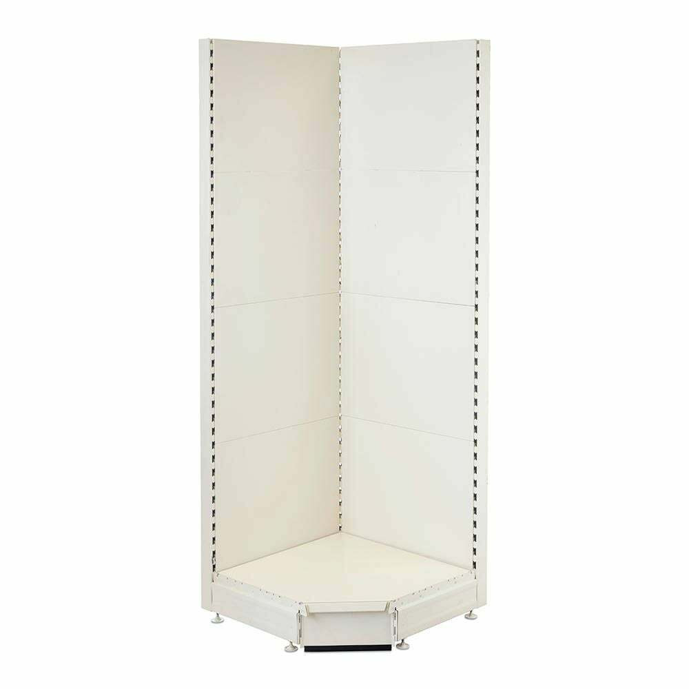 Jura White Retail Shelving 90° Wall Corner Unit 1x Base Shelf H1800