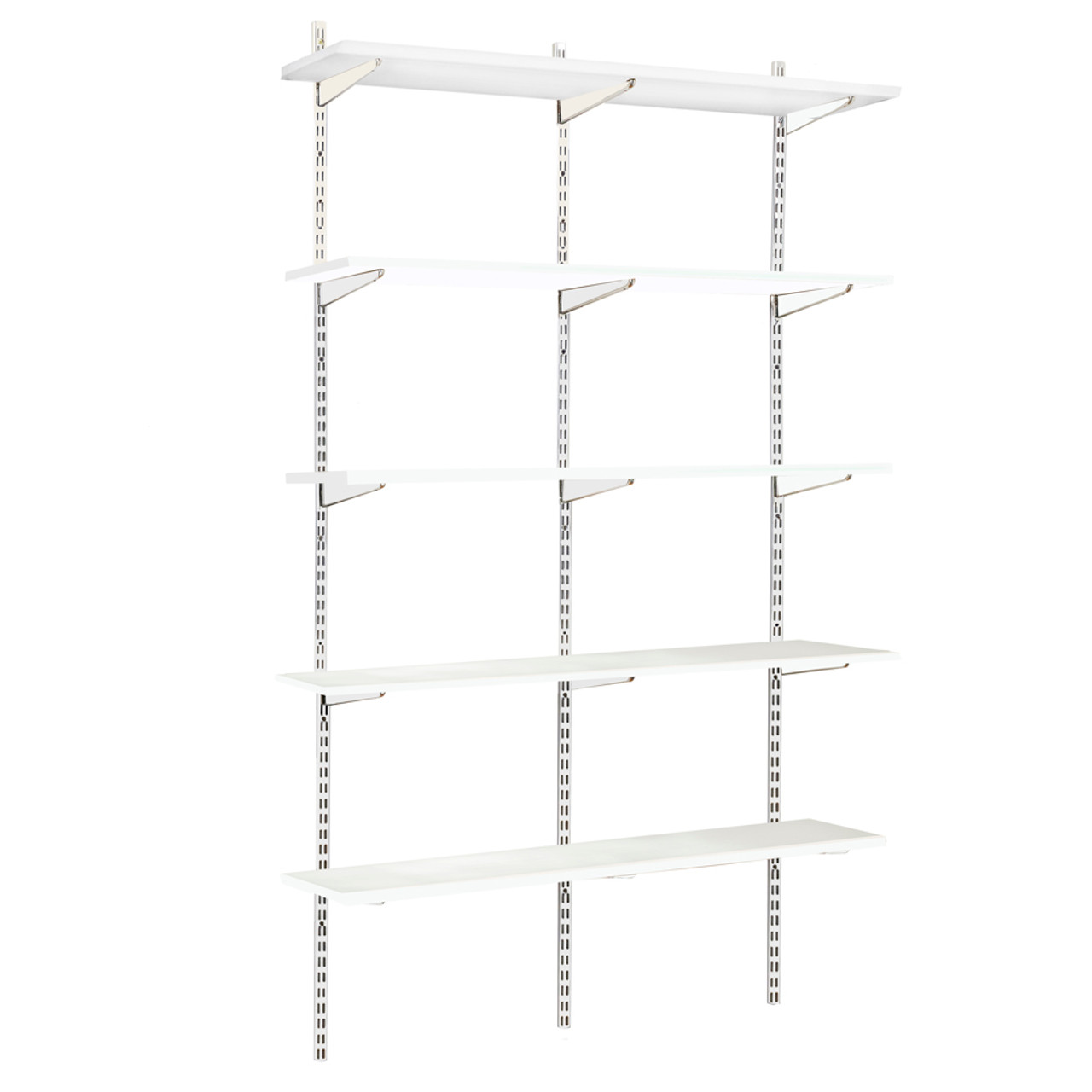 White Twin Slot Shelving Kit H1980mm 5 Shelves