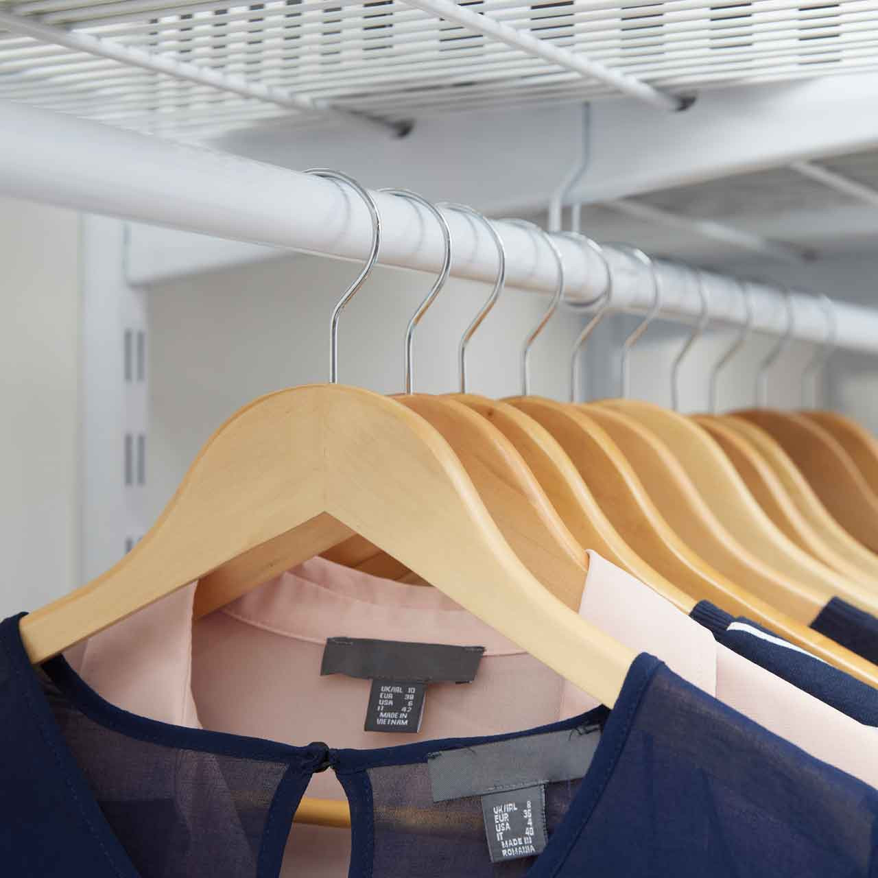 White Clothes Rail for Flexx wire shelving