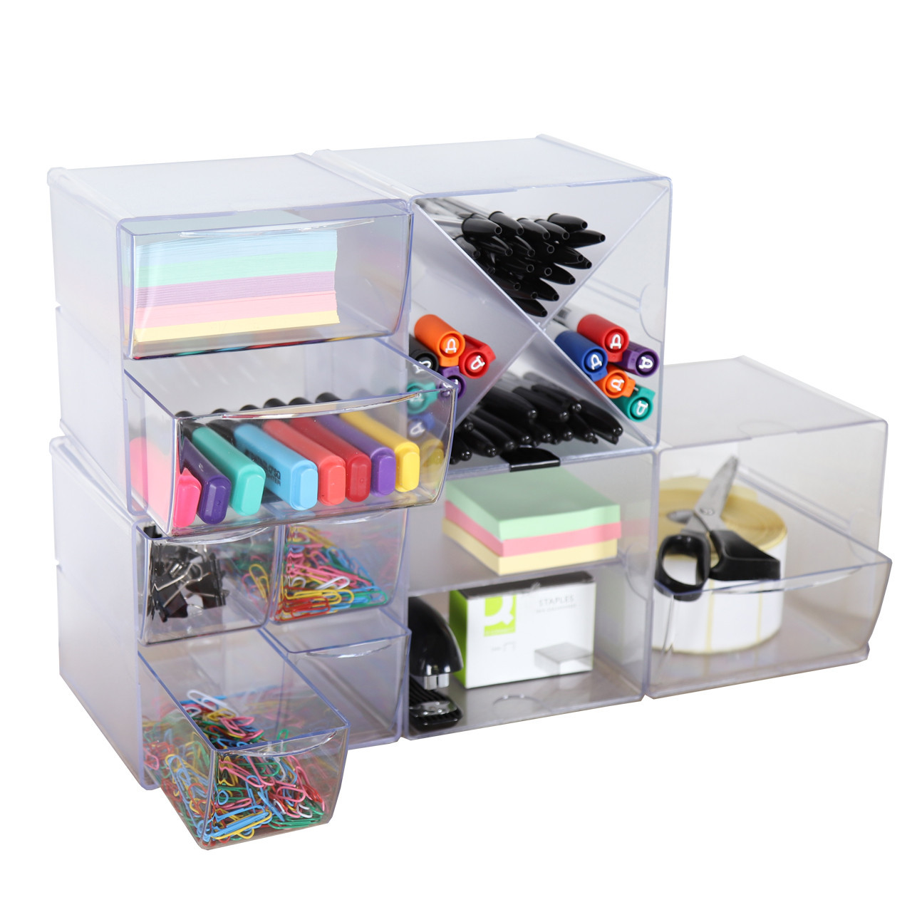 Clear Single Shelf Stackable Cube Storage Container - H152 x W152