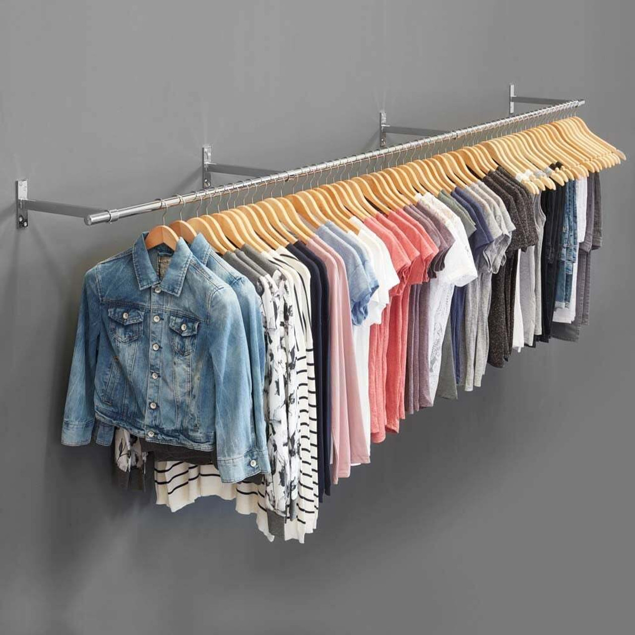 Clothes rail 2025 wall to wall