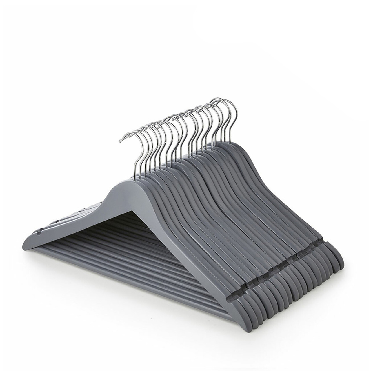 Grey shop clothes hangers