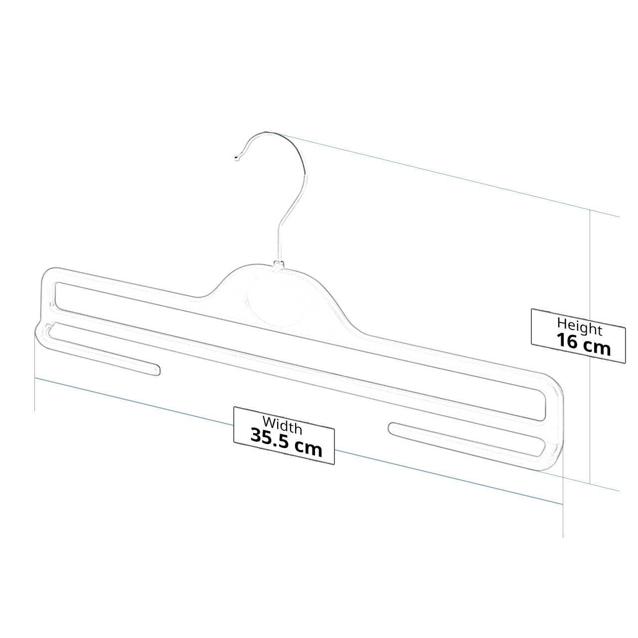 Black Plastic Trouser Hangers with Under Bars  355 cm  Choice of pack  quantity options