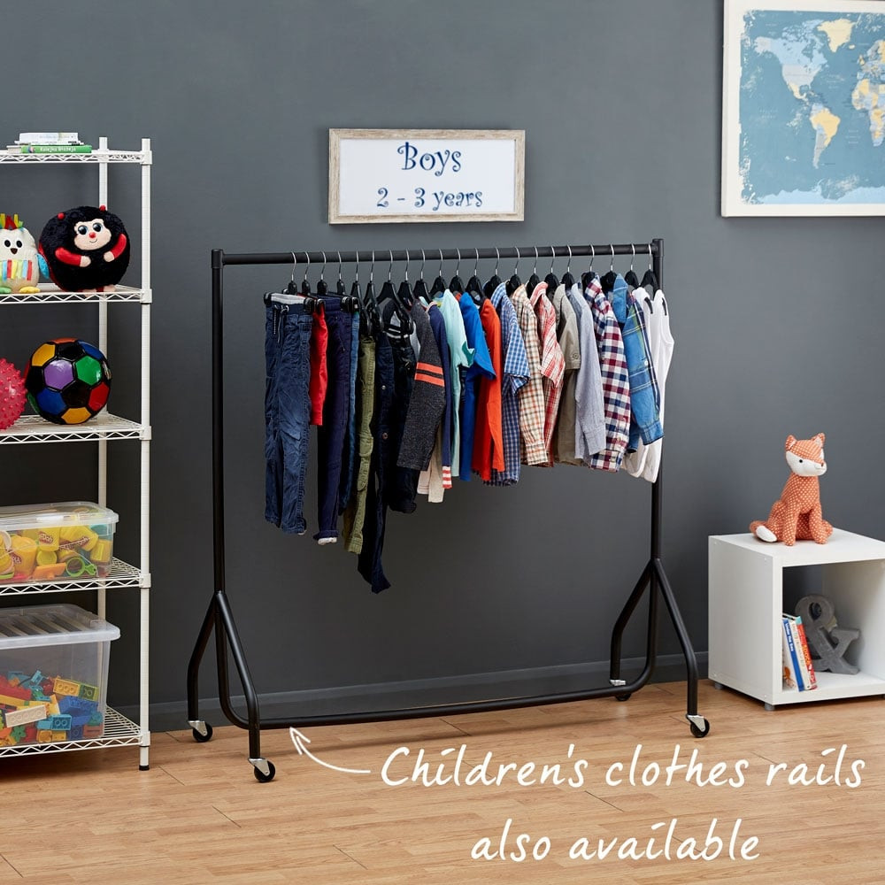 Black Plastic Children's Clothes Hangers with Shoulder Notches