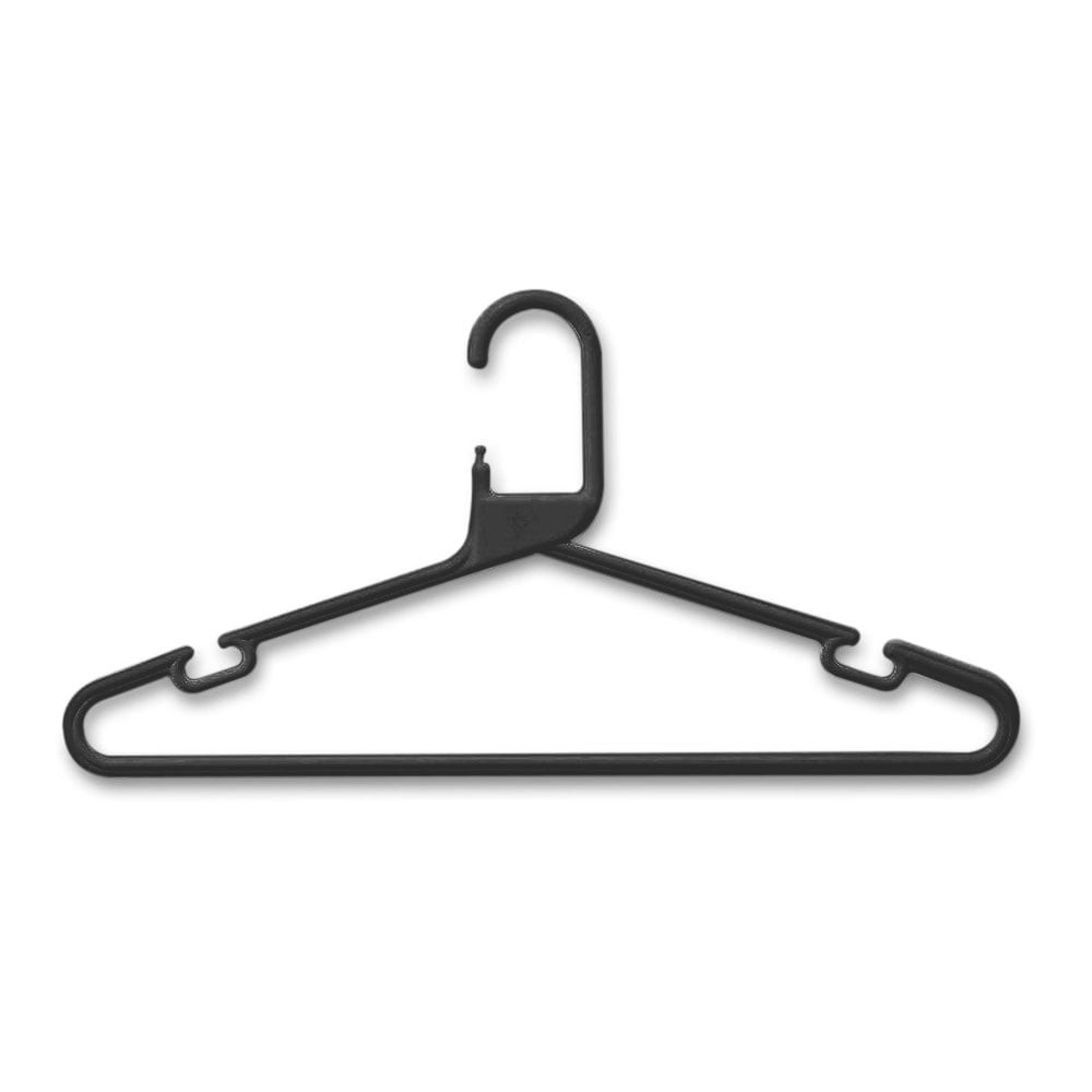 Black Heavy-Duty Plastic Hangers with Trouser Bar and Shoulder