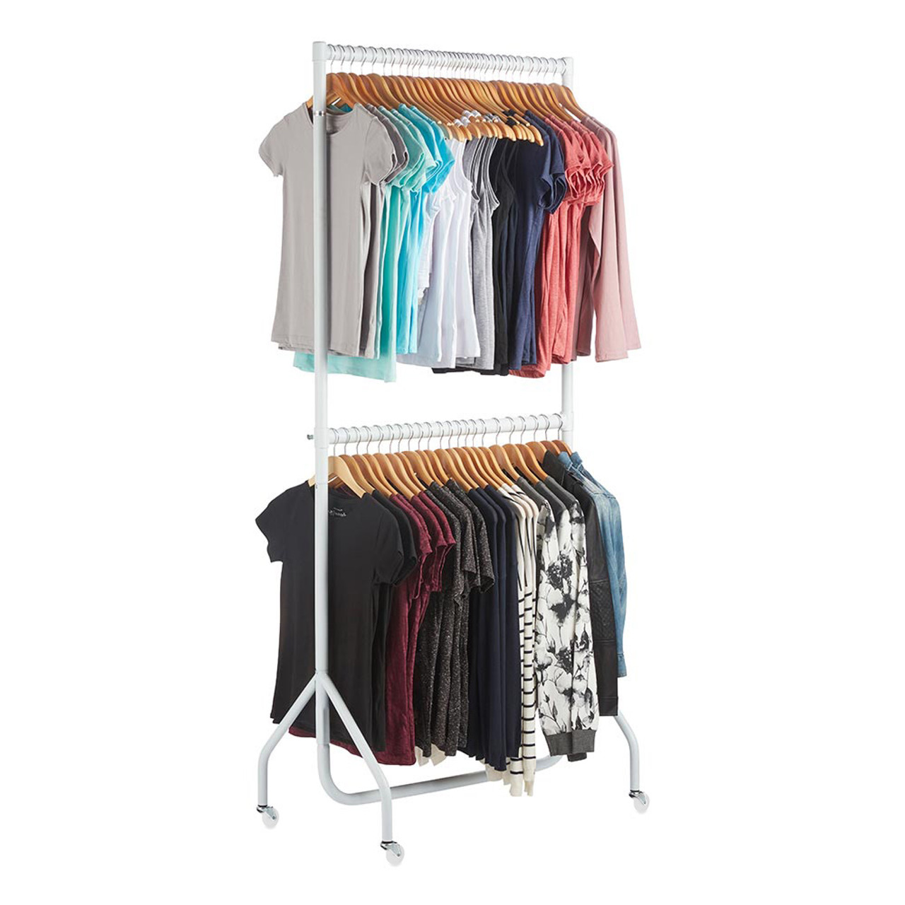 Two tier clothes outlet rail