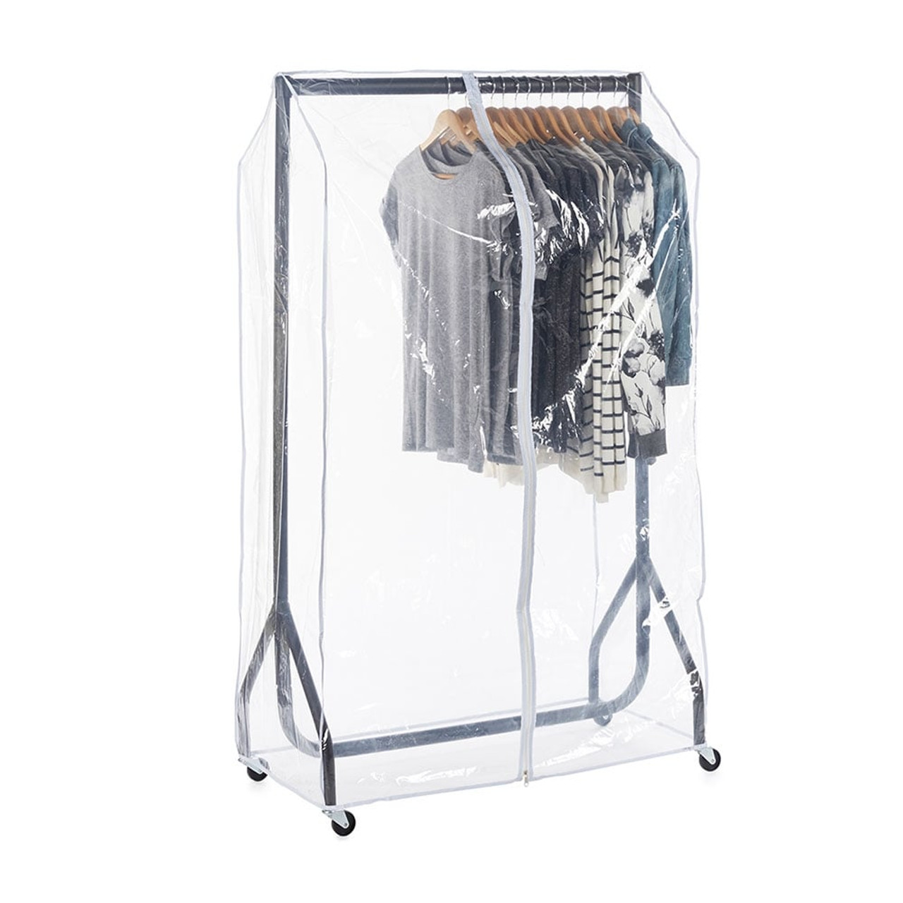 Clothes rail shop with cover