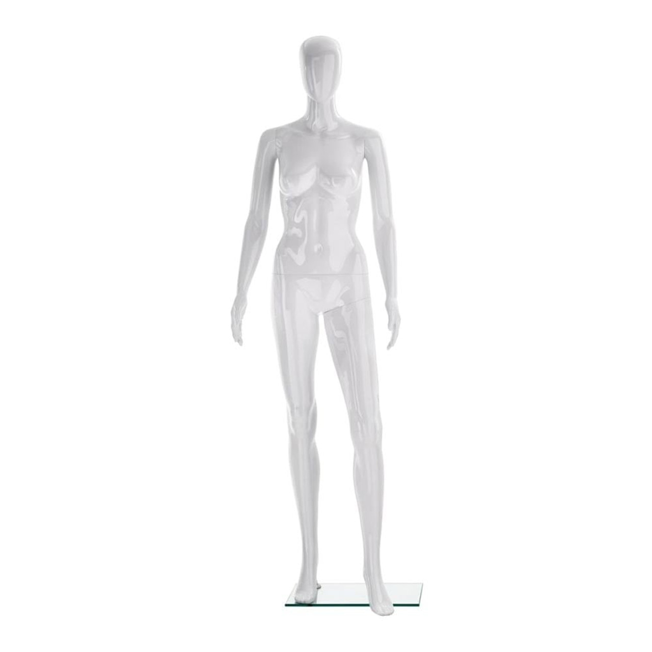 Faceless Mannequin 01 Female Gloss White Eco Friendly Plastic Height 1790mm Faceless Mannequin 01 Female Gloss White Eco Friendly Plastic Height 1790mm