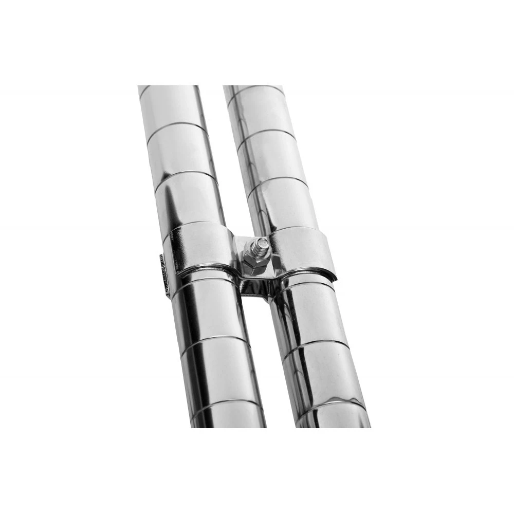 Pack of 4 Chrome Post Clamps for Chrome Wire Shelving