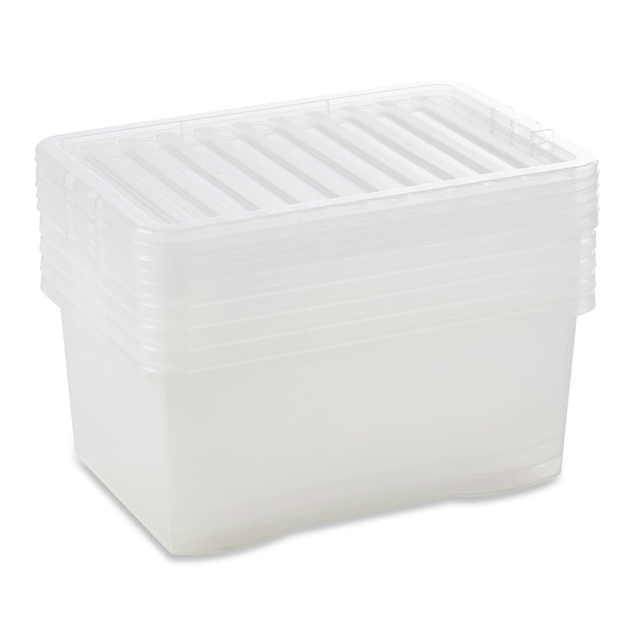 5 x 45L Clear Storage Boxes L400 x W600 x D250mm