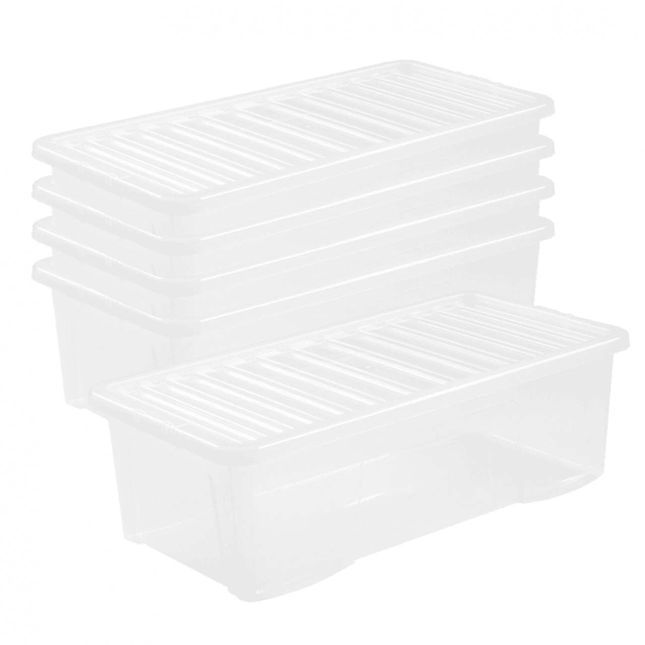 5 x 62L Clear Storage Boxes