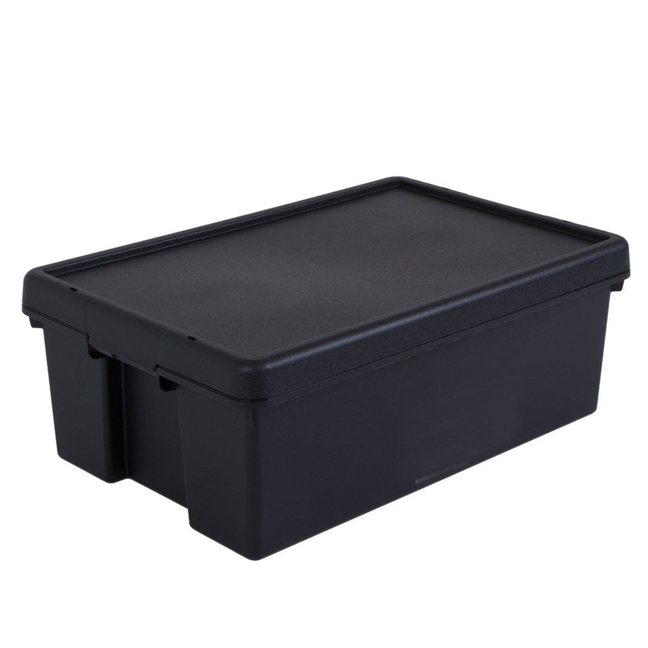 36l Black Recycled Heavy Duty Storage Box L600 X W400 X D220mm Boxes