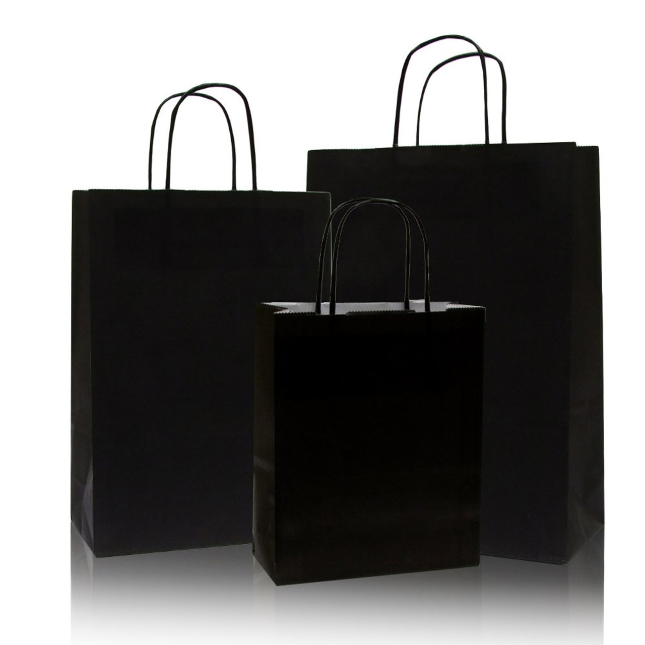 Box of 300 Black Small Paper Carrier Bags - H220 x W180mm