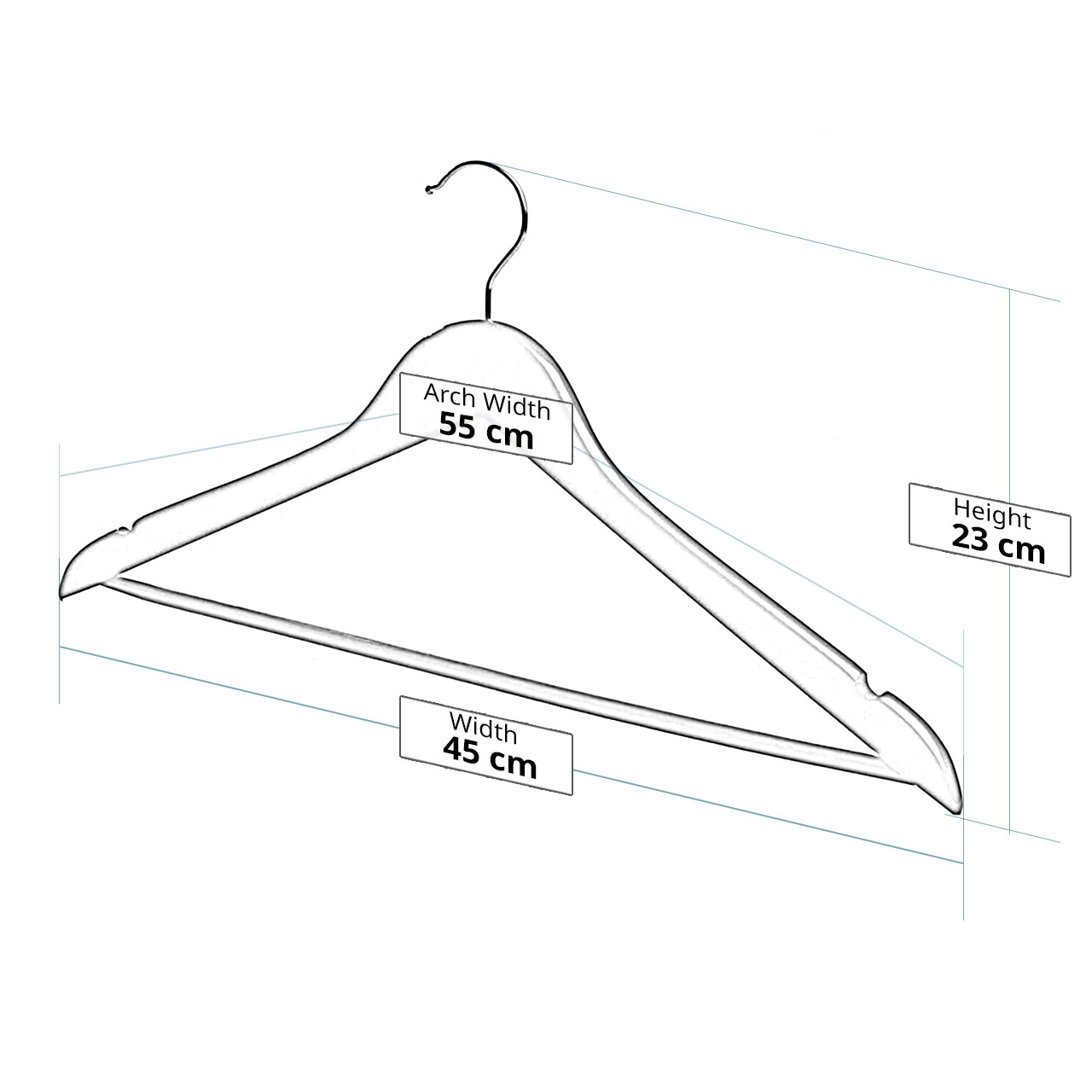 Buy wholesale Living Design Hanger with trouser bar 10 pieces white 44.5 x  23 x 1.2 cm (W x H x D)