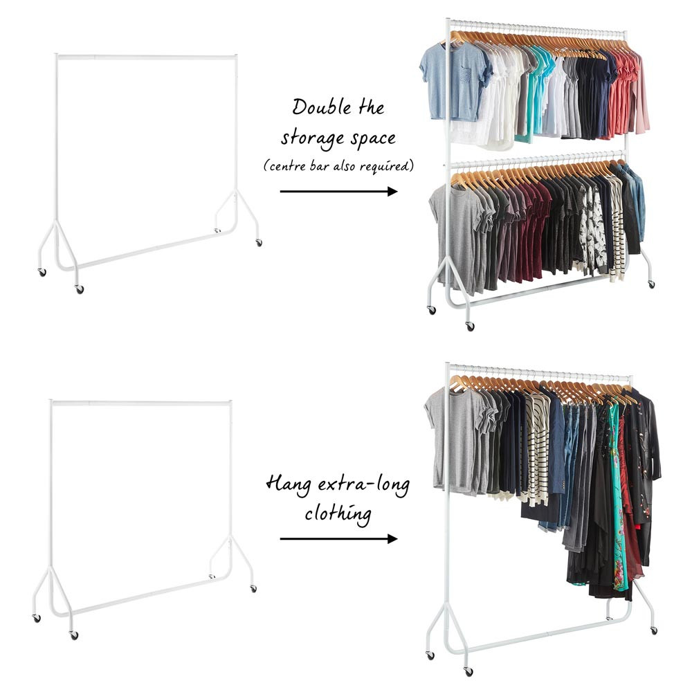 12inch White Height Extensions For Heavy-Duty Clothes Rail - Height ...