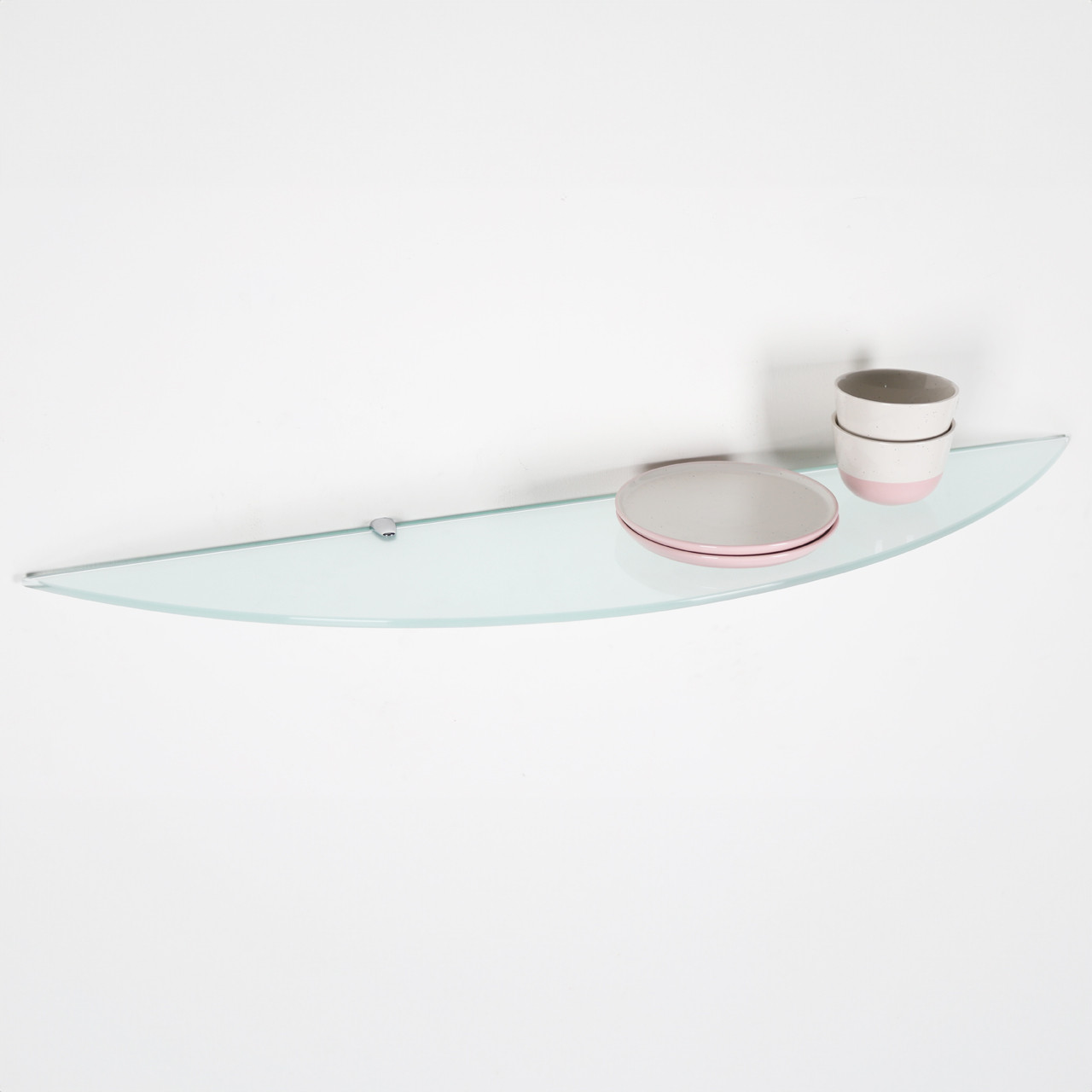 Picture of Frosted Half Moon Glass Shelf - 8mm Thickness - W900mm