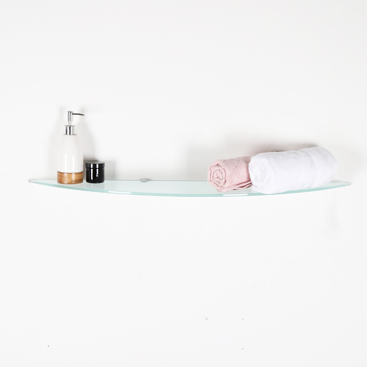 Frosted Half Moon Glass Shelf - 8mm Thickness - W900mm - Frosted Glass Shelves
