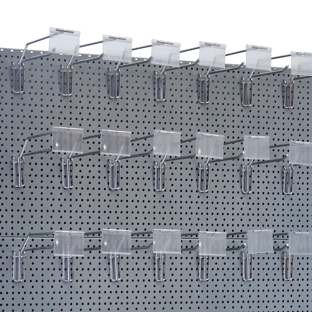 6 inch Single Prong Pegboard Hook with Ticket Bar for 1 inch Pegboard