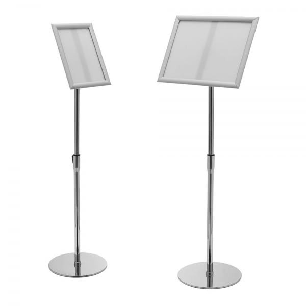 Silver Adjustable FloorStanding Snap Frame Sign Holder H1080 x W330