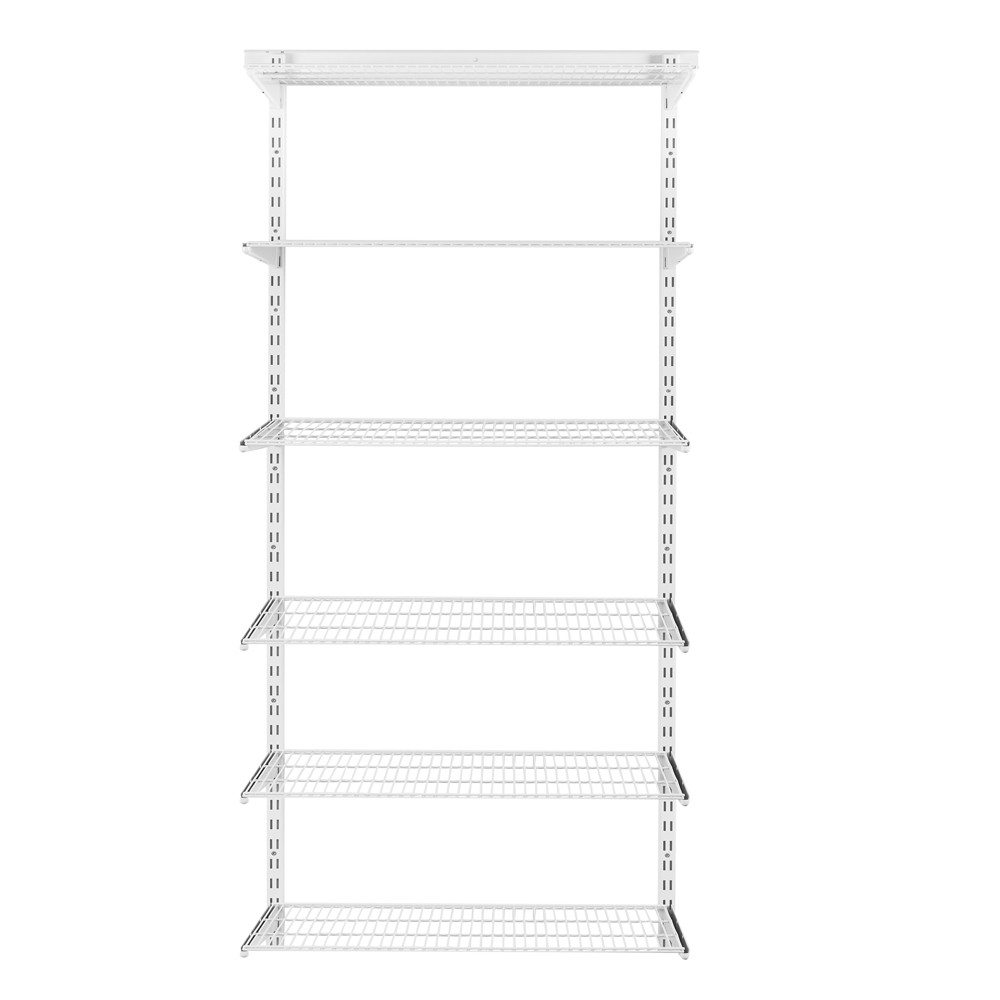 Flexx White Wire Shelf System H2100mm 6 Shelves
