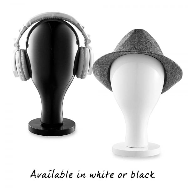 Faceless Mannequin Head Unisex Gloss White EcoFriendly Plastic