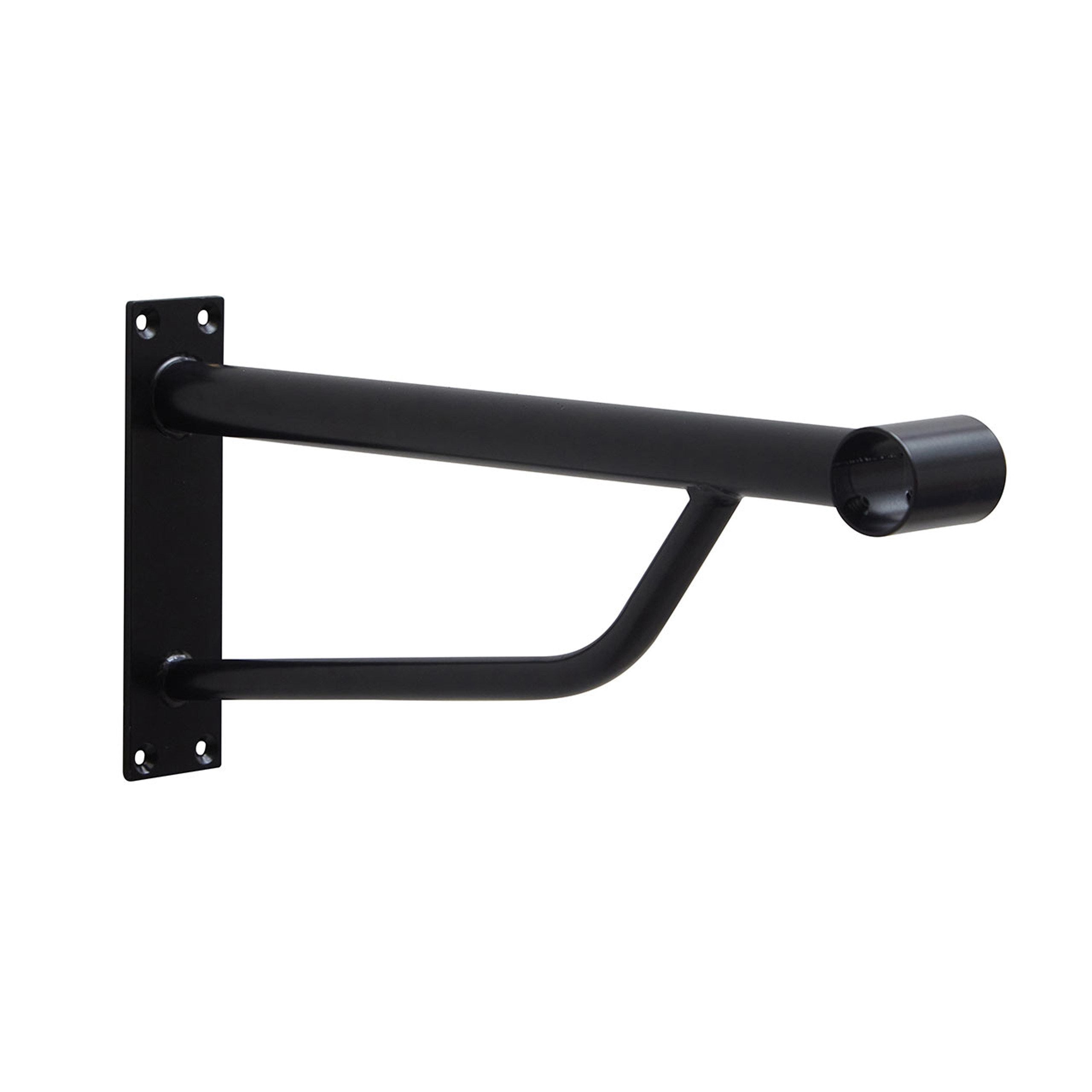 2m Black Heavy Duty Wall Mounted Hanging Clothes Rail With 3 Support Arms 2m-black-heavy-duty-wall-mounted-hanging-clothes-rail-with-3-support-arms