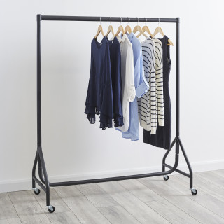 Black Heavy-Duty Clothes Rail - Choice of 2 ft to 6 ft widths