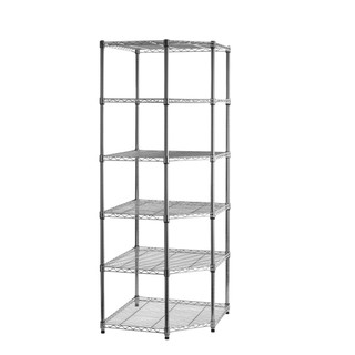 Chrome Wire Fan Shape Corner Shelving - 4 Shelves