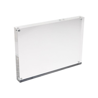 Clear & Black Acrylic Wall Mount Business Card Holder - 2 Slot Display With Hanging Hardware