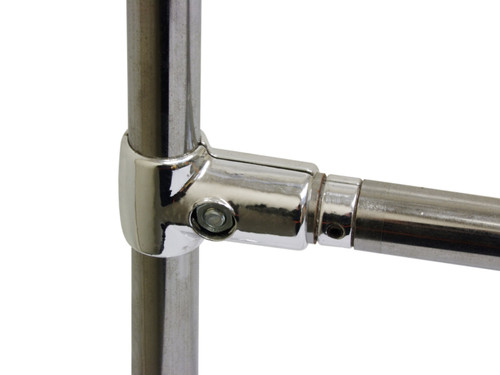 Chrome 3-Way T-Shape Clamp Fitting for 25mm Dia. Chrome Tube Rail