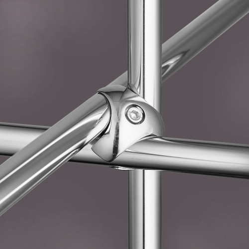 Chrome 3-Way Circular Clamp Fitting for 25mm Dia. Chrome Tube Rail