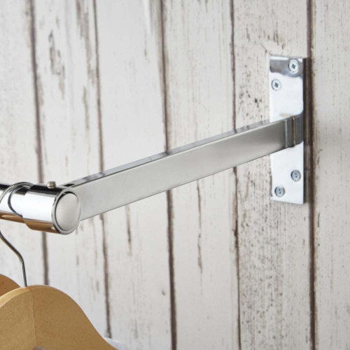 3m Wall-Mounted Hanging Clothes Rail with 4 Support Arms