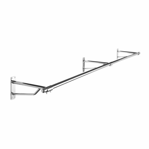 2m Heavy Duty Wall-Mounted Hanging Clothes Rail with 3 Support Arms