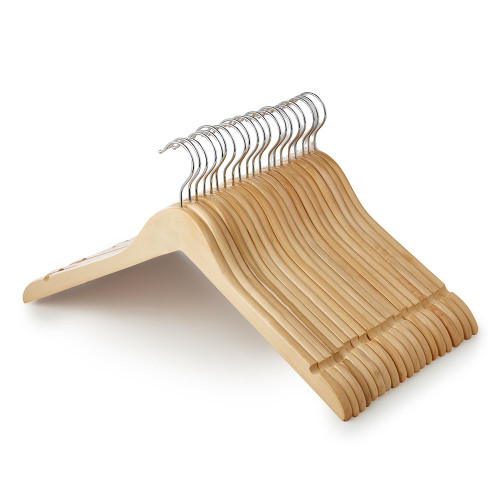 Wooden Shirt Hangers with Shoulder Notches - 45 cm