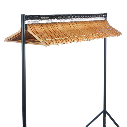 Wooden Hanger with Non-Slip Trouser Bar and Shoulder Notches - 45 cm