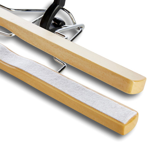 Wooden Trouser/Skirt Clamp Hanger with Velvet Liner - 25 cm