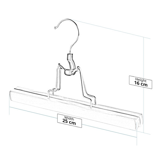 Wooden Trouser/Skirt Clamp Hanger with Velvet Liner - 25 cm