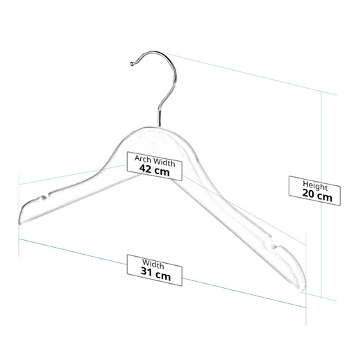 Matt White Children's Wooden Hangers with Shoulder Notches - 31 cm