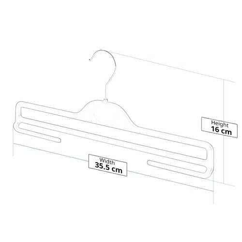 Black Plastic Trouser Hangers with Under Bars - 35.5 cm