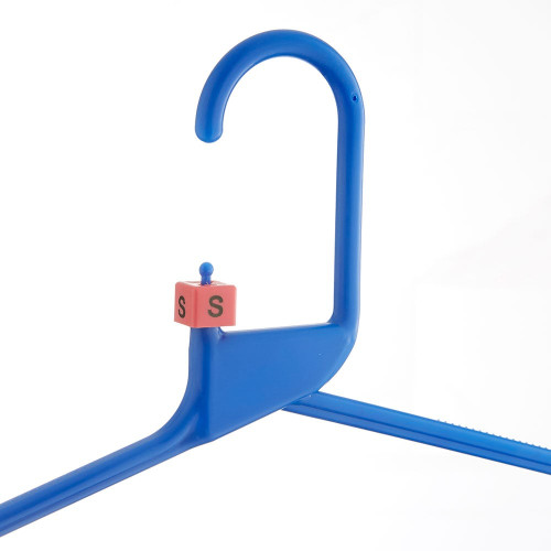 Blue Heavy-Duty Plastic Hangers with Trouser Bar and Shoulder Notches - 41.5cm
