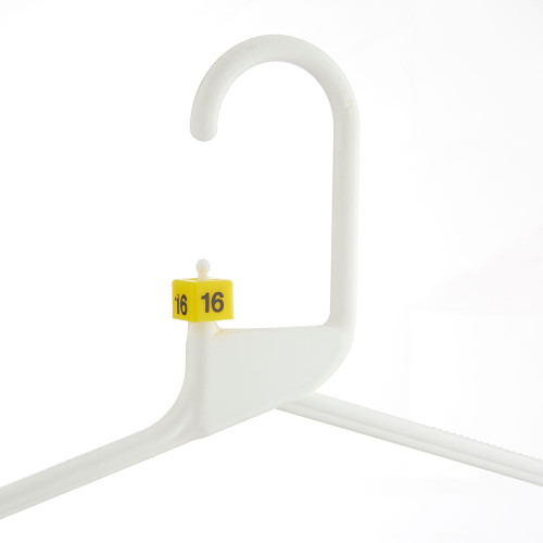 White Heavy-Duty Plastic Hangers with Trouser Bar and Shoulder Notches - 41.5cm