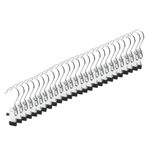 Pack of Chrome Metal Non-Slip Single Clip Hangers