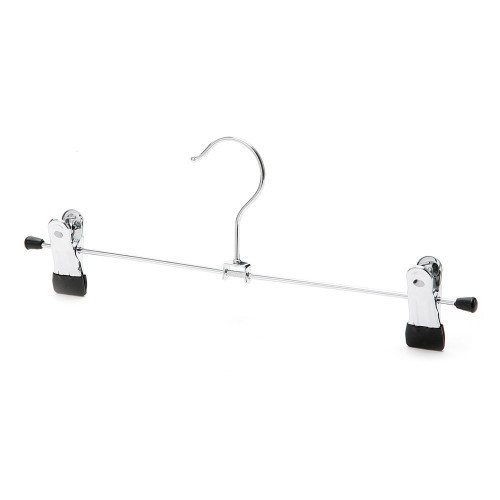 Chrome Metal Dual Adjustable Non-Slip Clip Straight Hangers - 30 cm