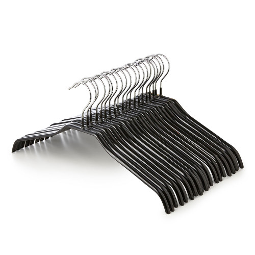Black Non-Slip Coated Metal Knitwear Hangers - 42 cm