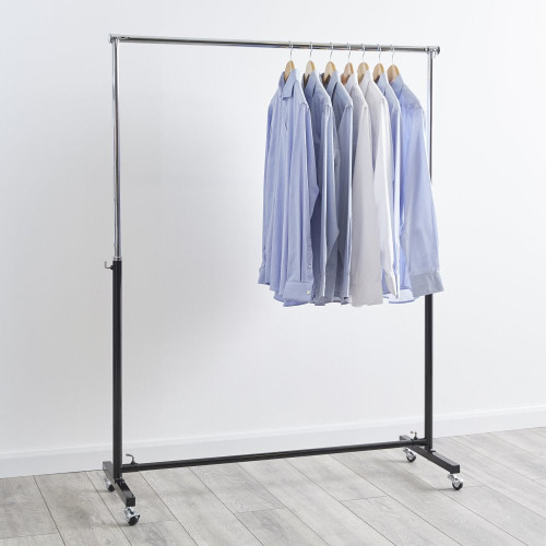 Black & Chrome Adjustable Clothes Rail