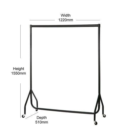 Black Heavy-Duty Clothes Rail