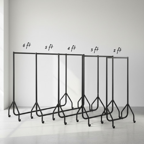 Black Heavy-Duty Clothes Rail