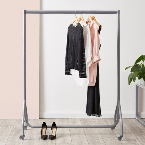 Silver Heavy-Duty Clothes Rail